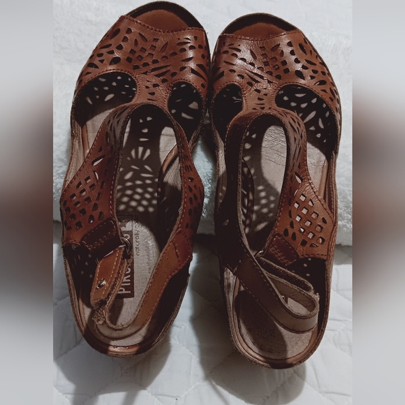 PIKOLINOS Brown Cutout Heels Size 38/8 - Picture 2 of 9